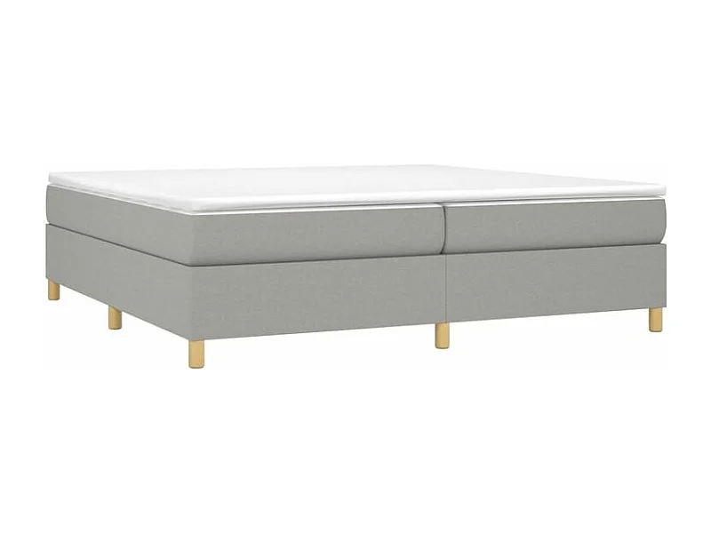 Sommier à lattes de lit avec matelas Gris clair 200x200 Tissu