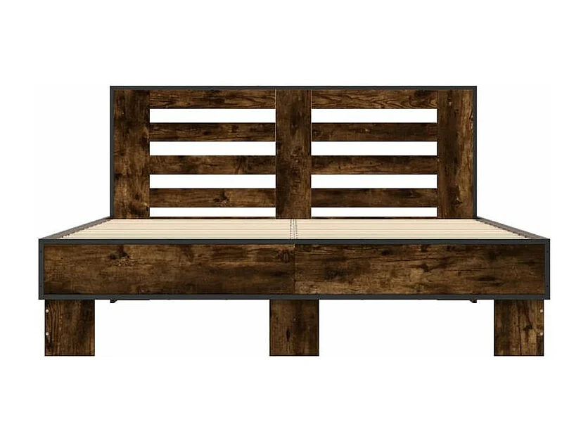 Cadre de lit chêne fumé 120x200 bois d'ingénierie et métal