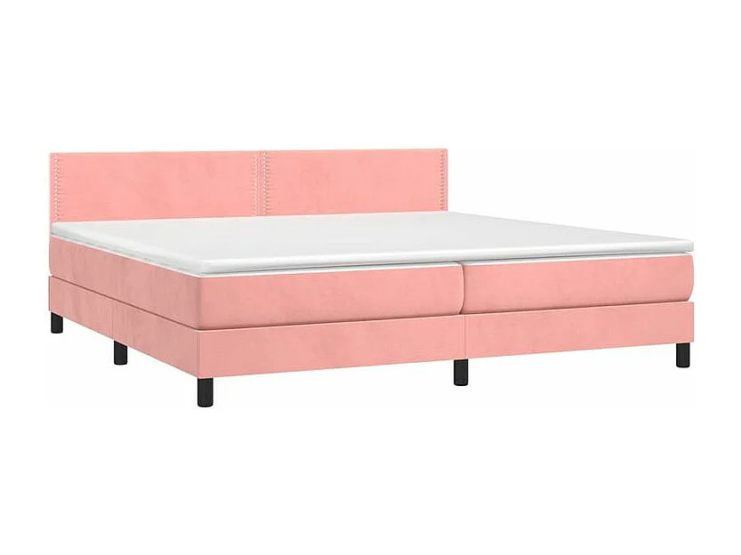 Sommier à lattes de lit avec matelas et LED Rose 200x200