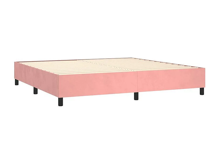 Sommier à lattes de lit matelas et LED Rose 200x200 Velours