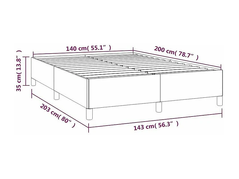 Sommier à lattes de lit avec matelas Marron foncé 140x200