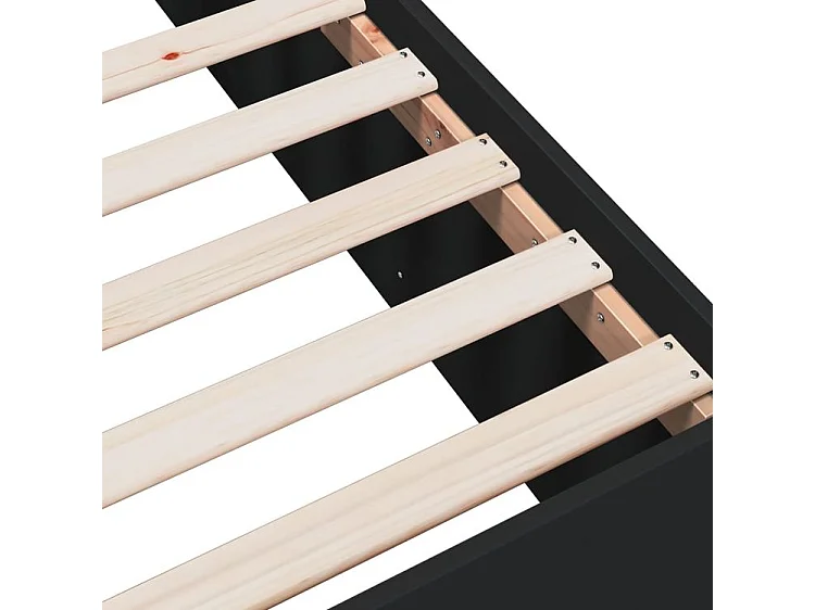 Cadre de lit noir 120x200 bois d'ingénierie