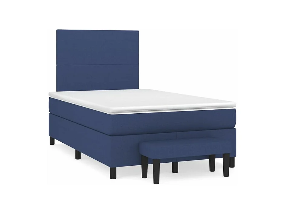Sommier à lattes de lit avec matelas Bleu 120x200 Tissu