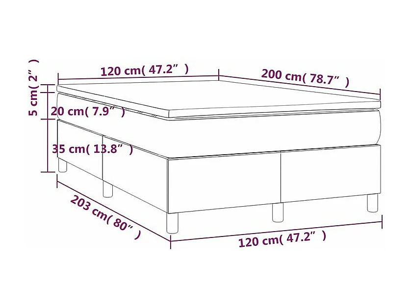Sommier à lattes de lit avec matelas Rose 120x200 Velours