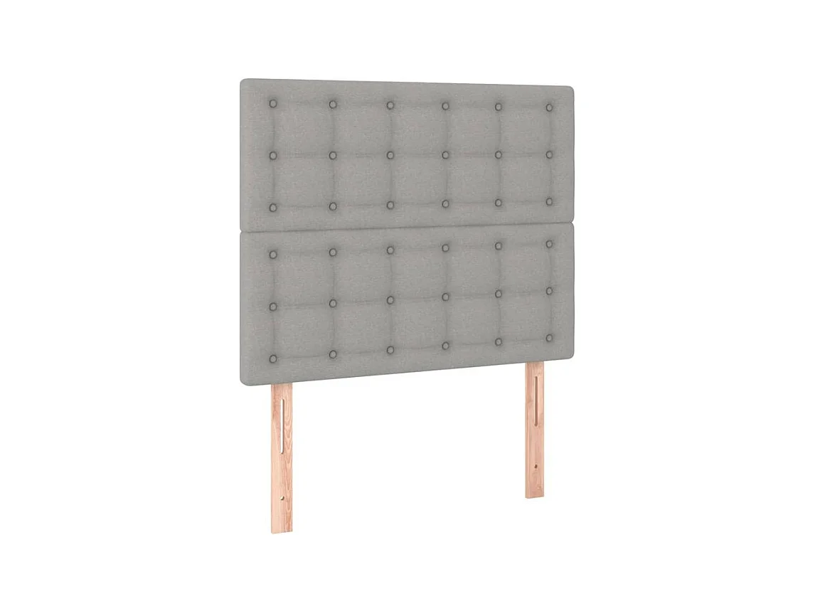 Sommier à lattes de lit avec matelas Gris clair 100x200 Tissu