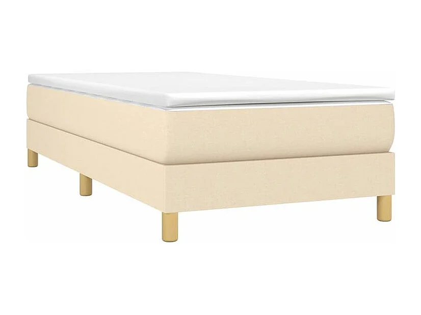 Sommier à lattes de lit avec matelas Crème 100x200 Tissu