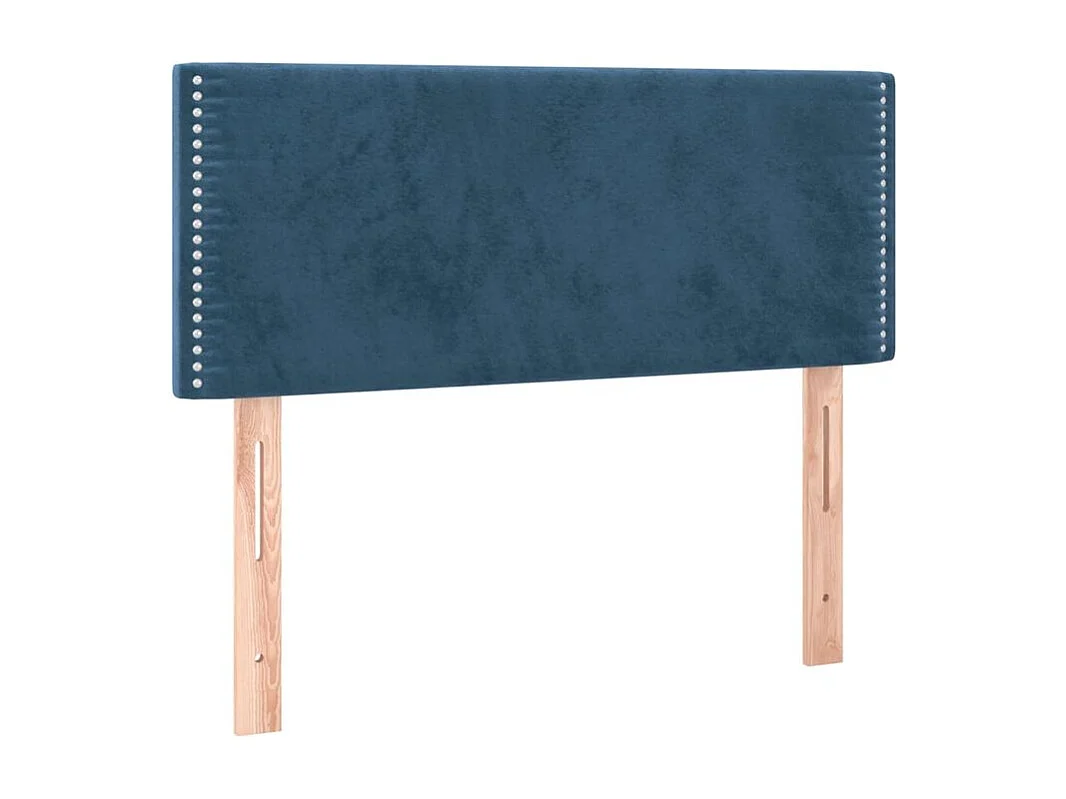 Sommier à lattes de lit avec matelas et LED Bleu foncé 90x200