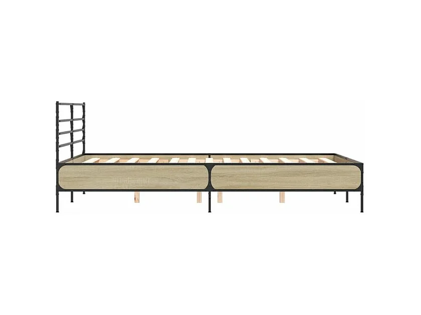 Cadre de lit chêne sonoma 120x190 bois d'ingénierie et métal