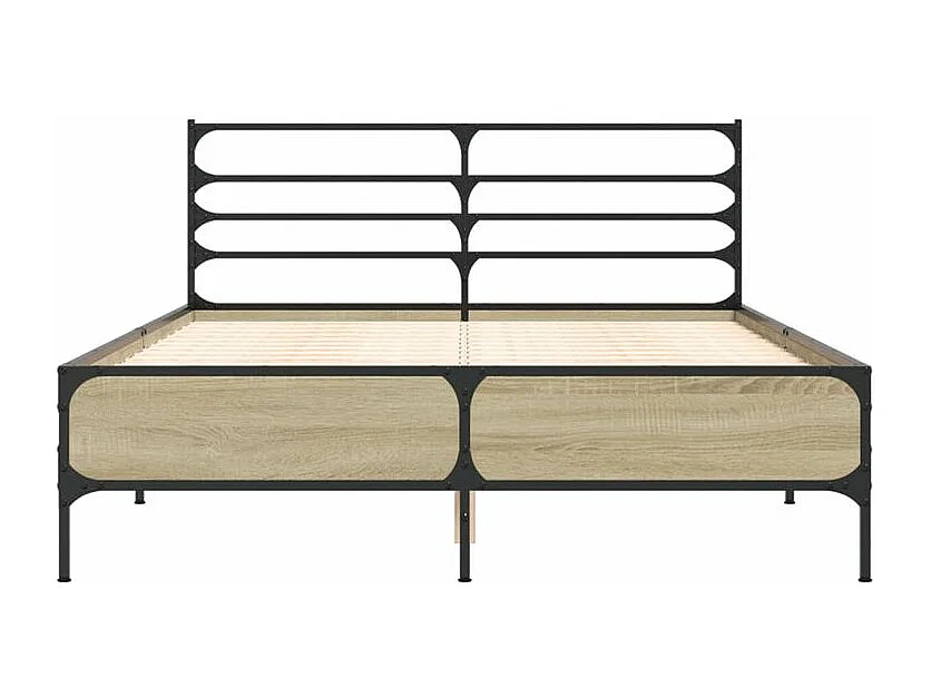 Cadre de lit chêne sonoma 120x190 bois d'ingénierie et métal