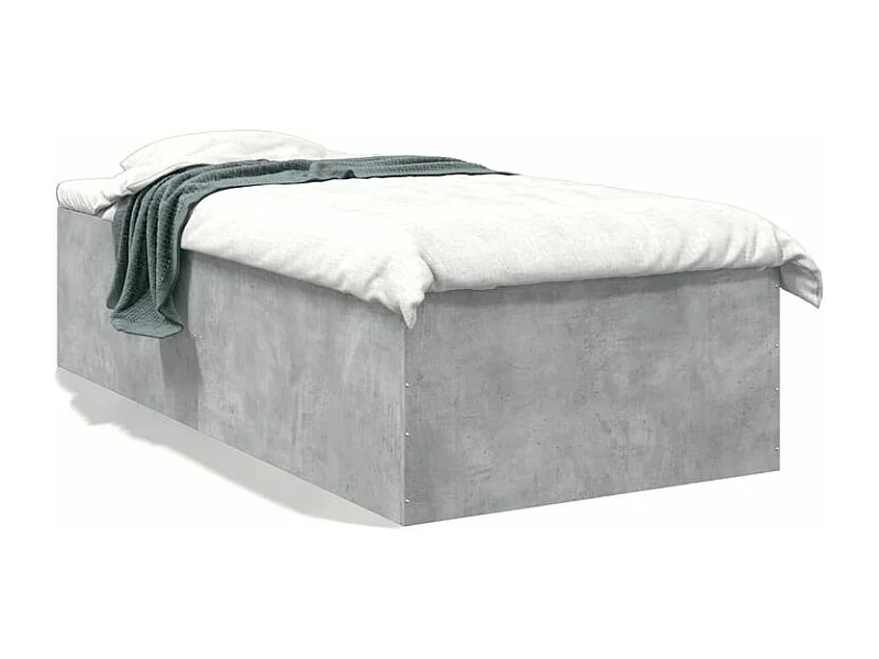 Cadre de lit gris béton 90x190 bois d'ingénierie