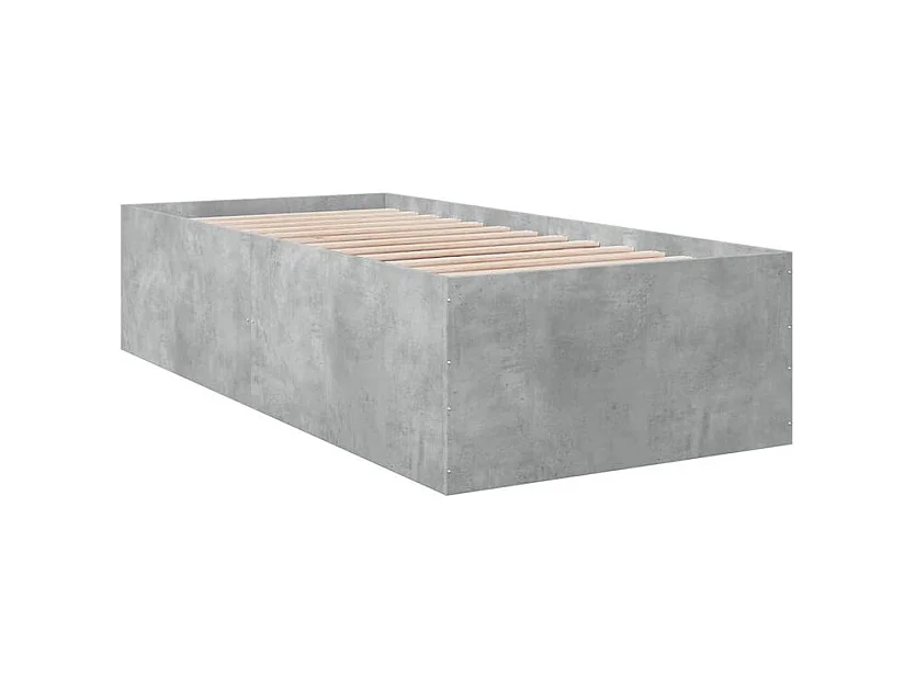 Cadre de lit gris béton 90x190 bois d'ingénierie