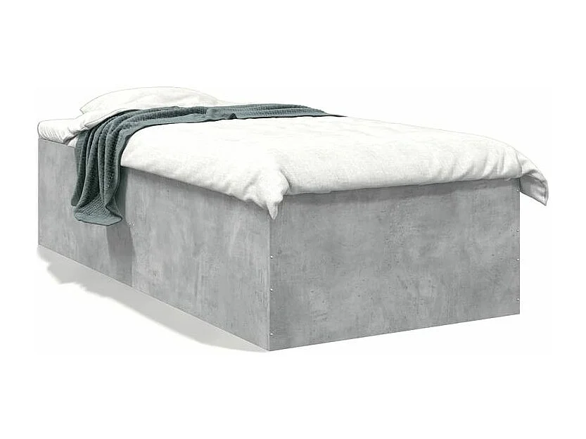 Cadre de lit gris béton 90x190 bois d'ingénierie