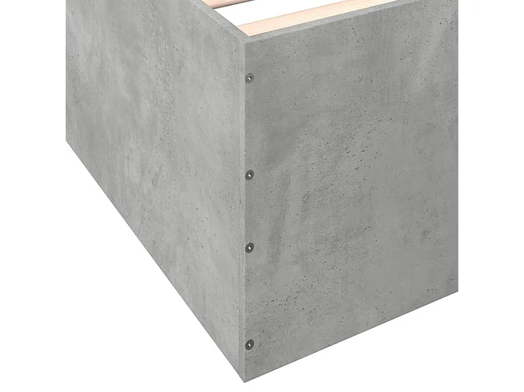 Cadre de lit gris béton 90x190 bois d'ingénierie