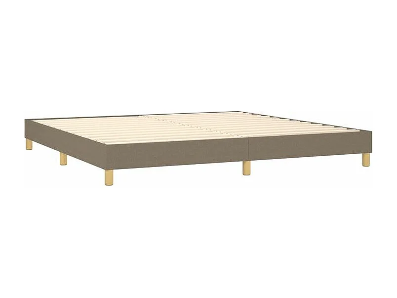 Sommier à lattes de lit et matelas et LED Taupe 200x200 Tissu