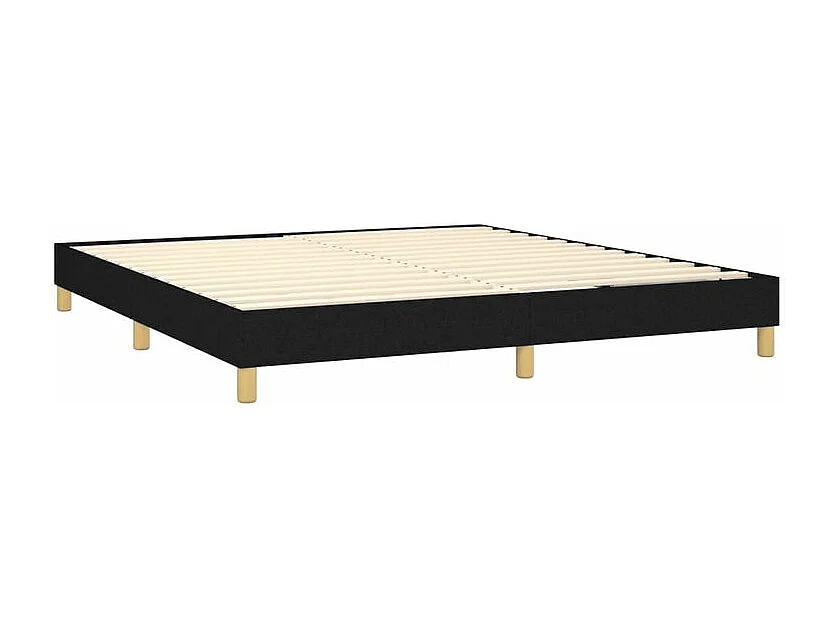 Sommier à lattes de lit avec matelas Noir 160x200 Tissu