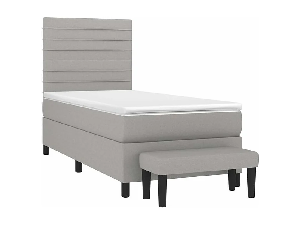 Sommier à lattes de lit avec matelas Gris clair 80x200 Tissu