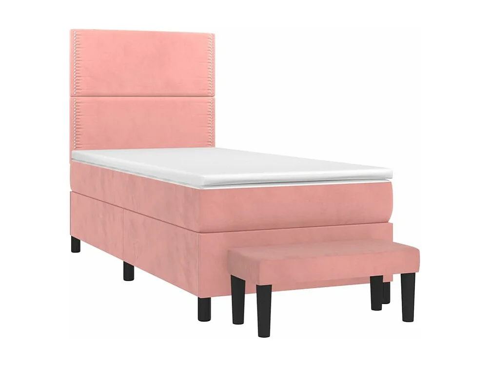 Sommier à lattes de lit avec matelas Rose 100x200 Velours