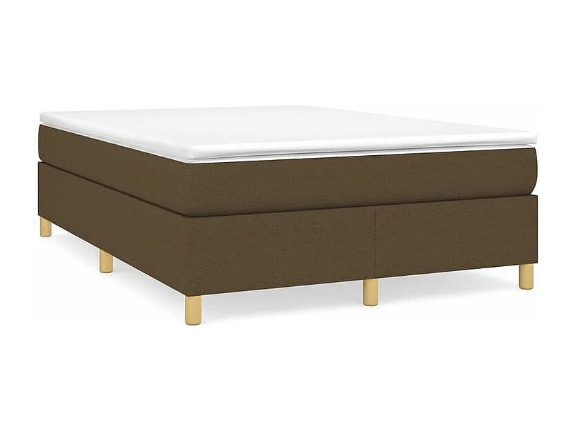 vidaXL Cama box spring con colchón tela marrón oscuro 140x190 cm