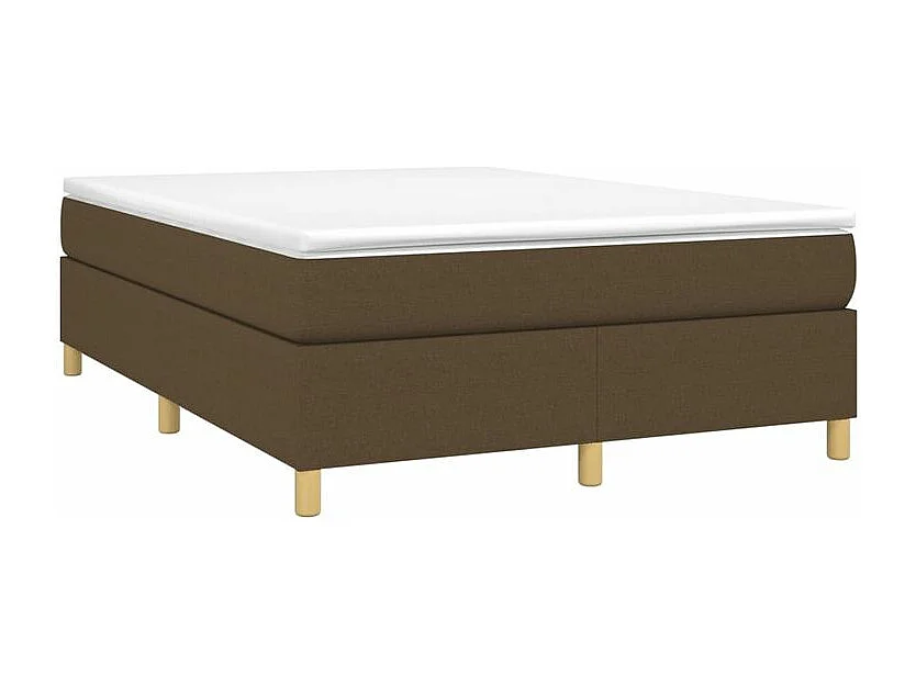 vidaXL Cama box spring con colchón tela marrón oscuro 140x190 cm