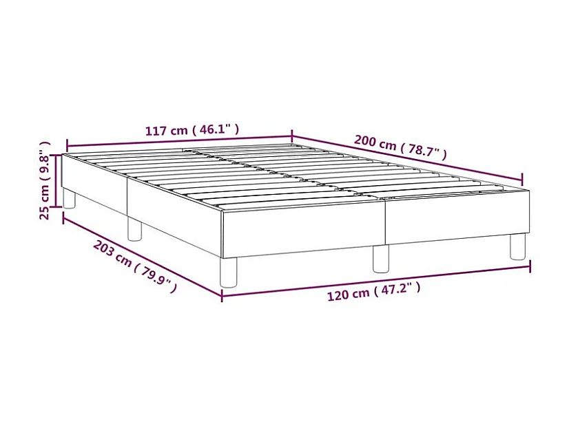 Cadre de lit Gris 120x200 Similicuir