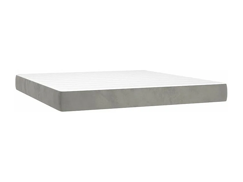 Sommier à lattes de lit matelas et LED Gris clair 160x200