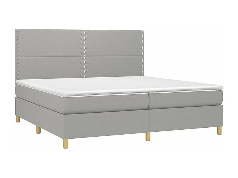 Sommier à lattes de lit matelas et LED Gris clair 200x200
