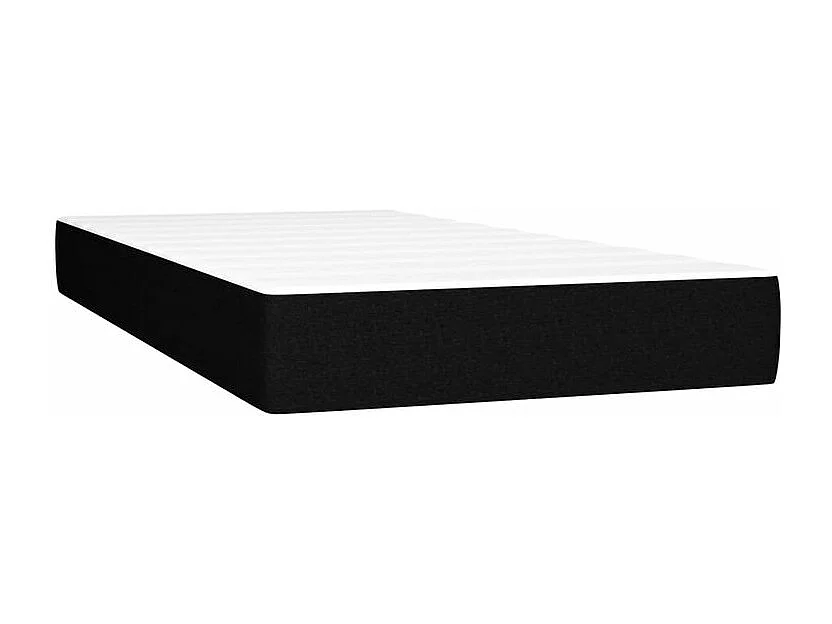 Sommier à lattes de lit matelas et LED Noir 100x200 Tissu