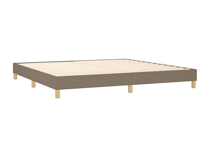 Sommier à lattes de lit et matelas et LED Taupe 200x200 Tissu