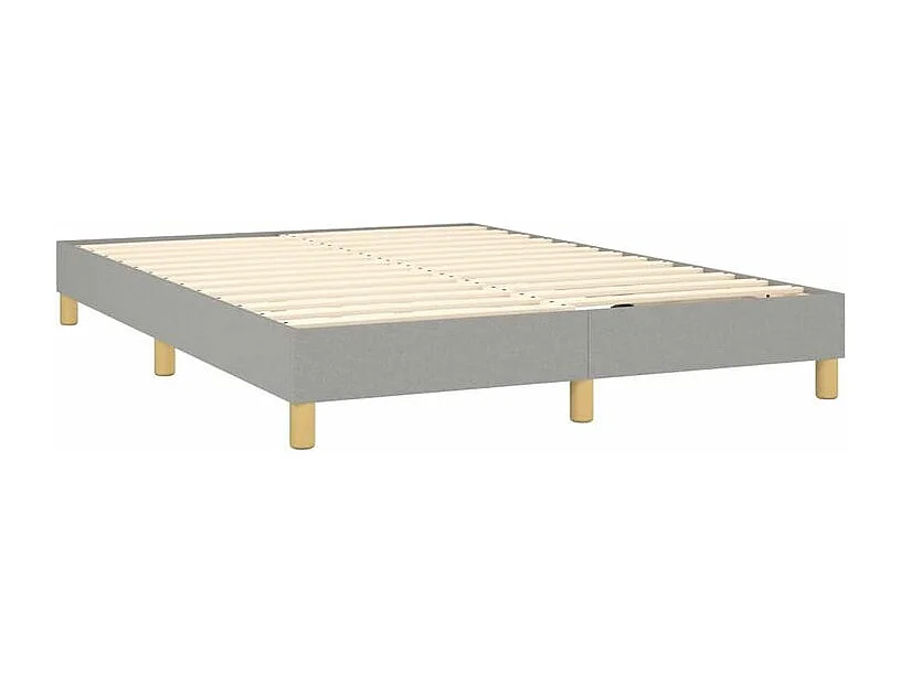 Sommier à lattes de lit avec matelas Gris clair 140x190 Tissu