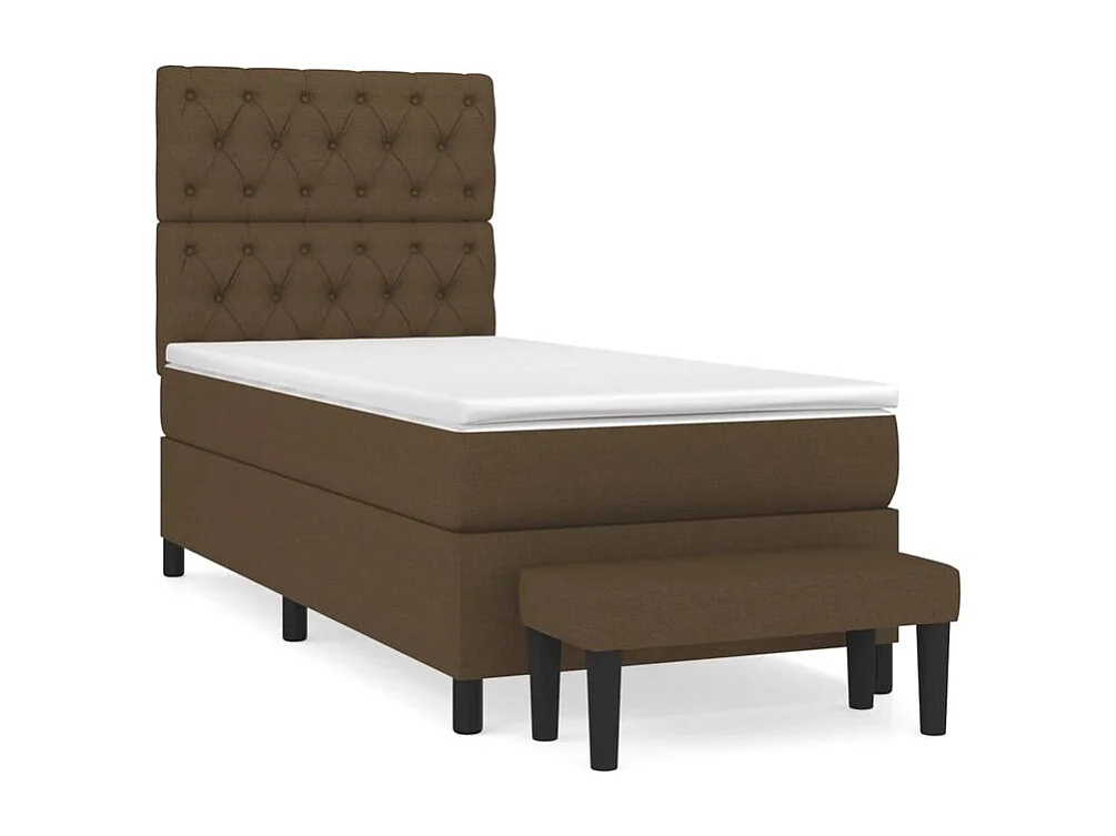 Sommier à lattes de lit avec matelas Marron foncé 80x200