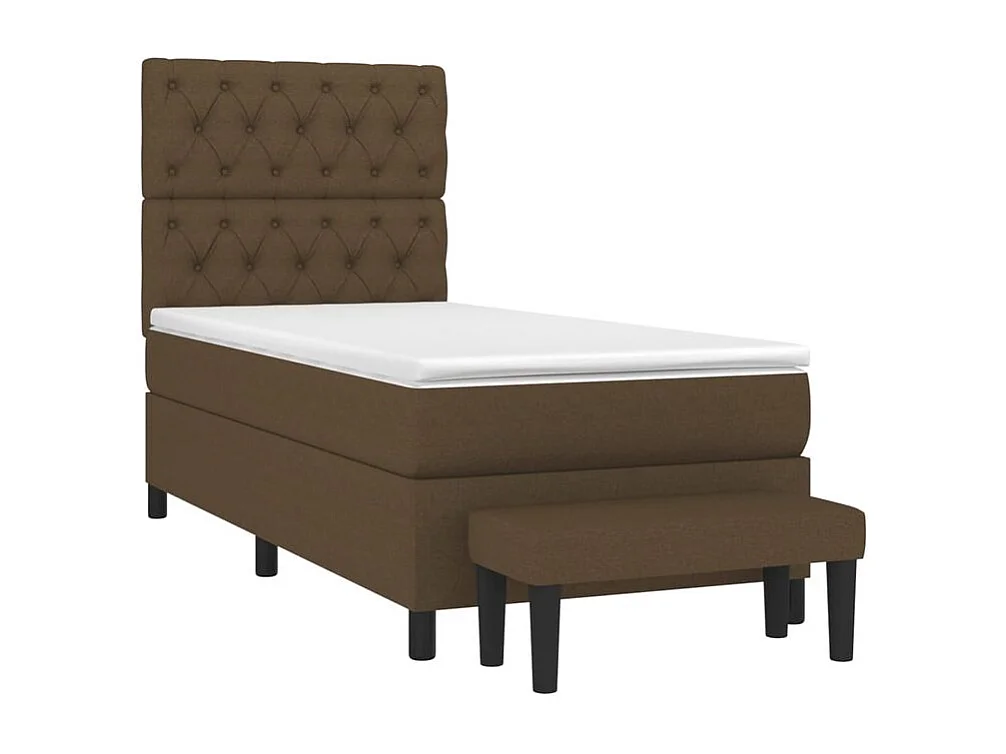 Sommier à lattes de lit avec matelas Marron foncé 80x200