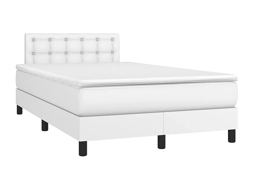 Sommier à lattes de lit avec matelas et LED Blanc 120x200