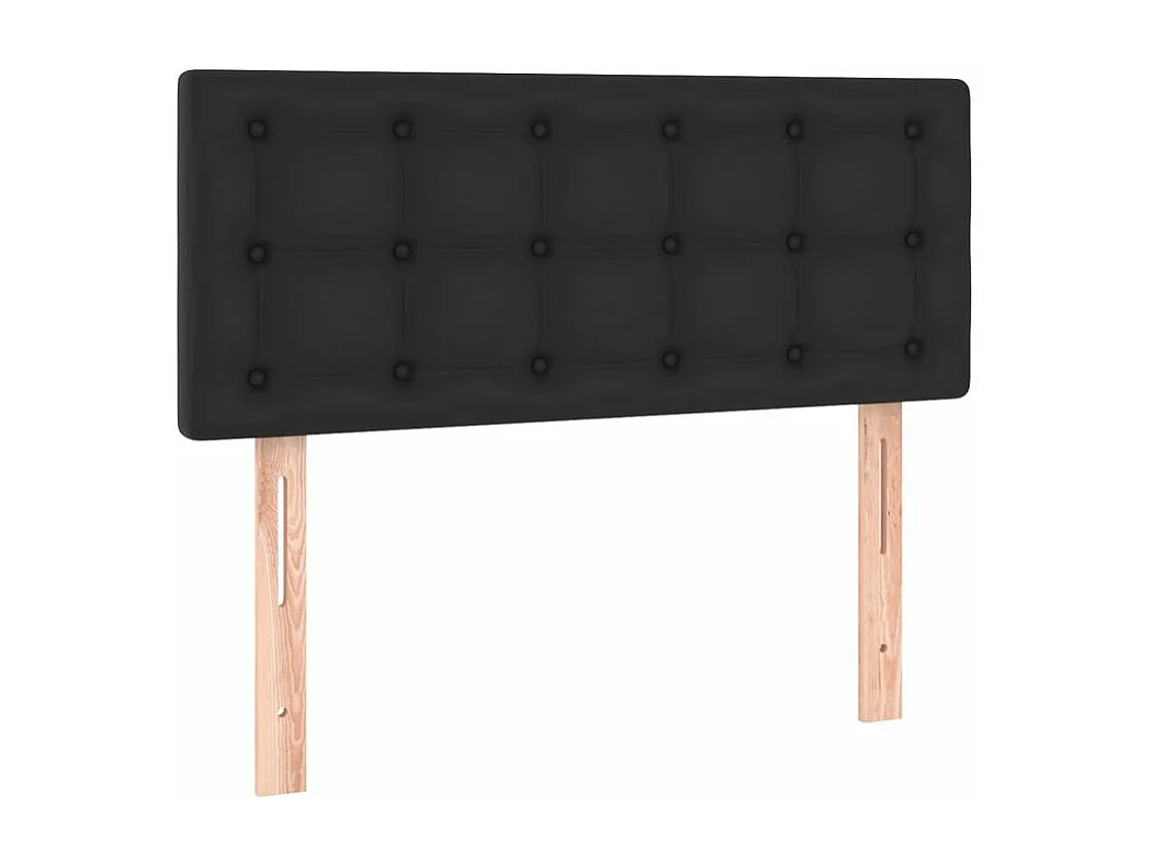 Sommier à lattes de lit avec matelas Noir 90x200 Similicuir