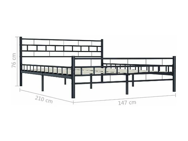 Lit métal noir Veniza 140x200