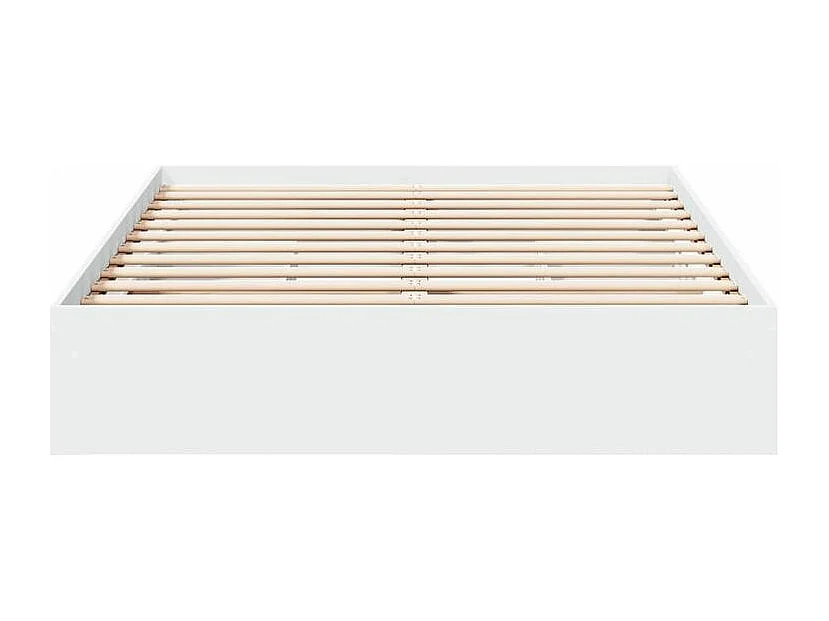 Cadre de lit avec tiroirs blanc 135x190 bois d'ingénierie