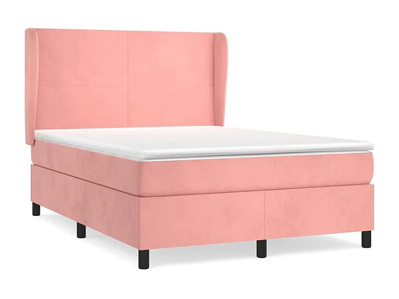 Sommier à lattes de lit avec matelas Rose 140x190 Velours
