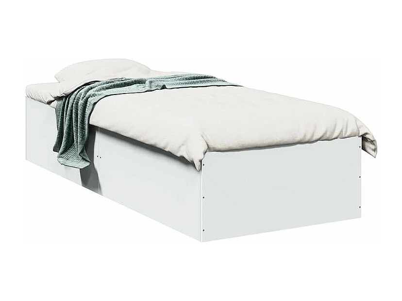 Cadre de lit blanc 100x200 bois d'ingénierie