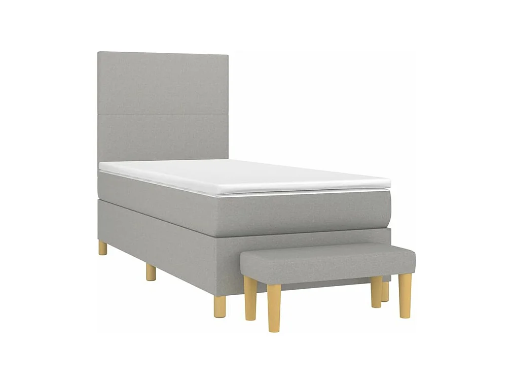 Sommier à lattes de lit avec matelas Gris clair 80x200 Tissu