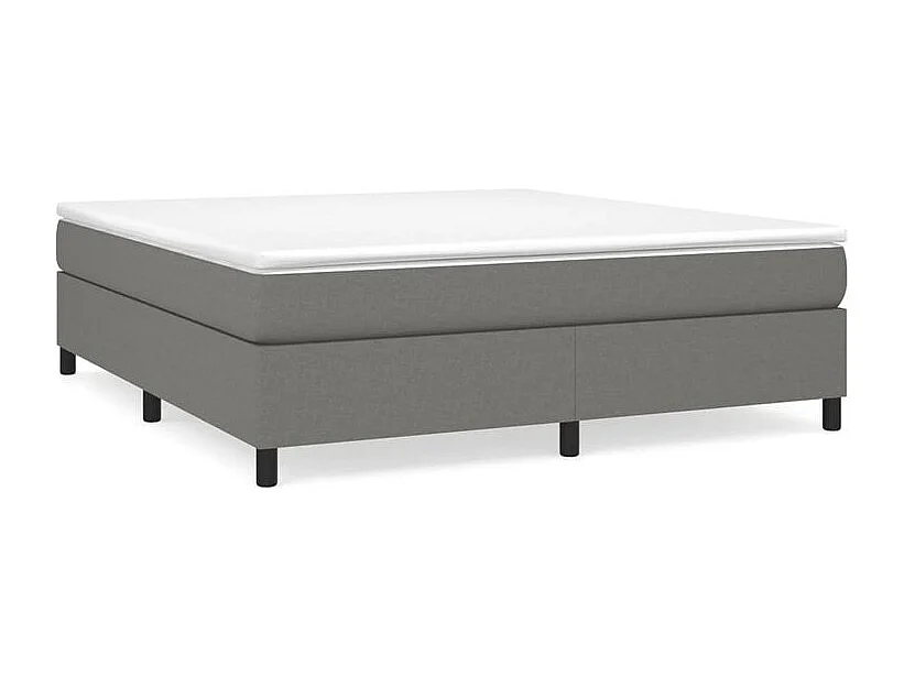 Sommier à lattes de lit avec matelas Gris foncé 180x200 Tissu