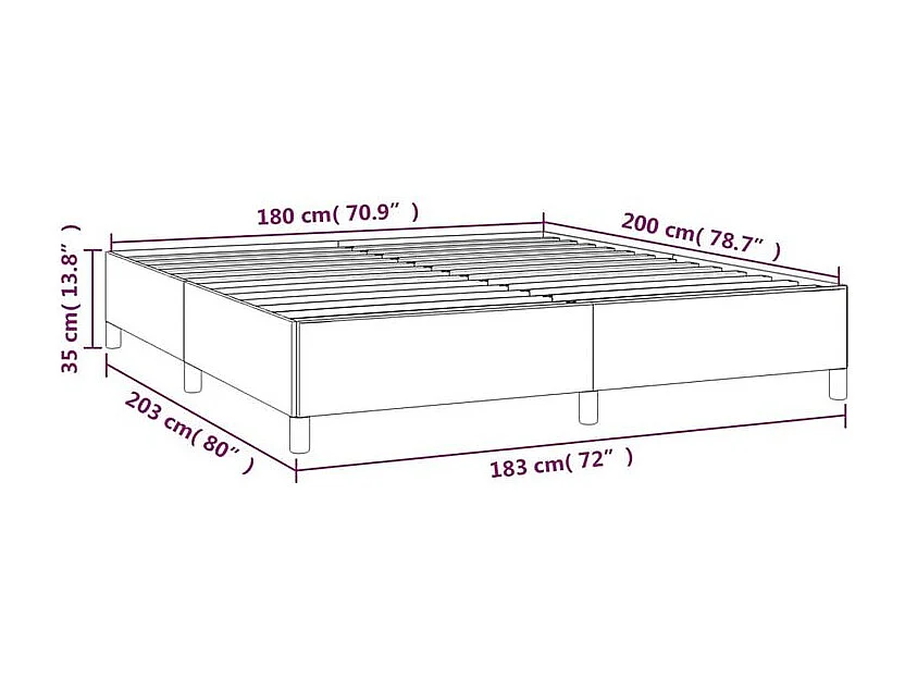 Sommier à lattes de lit avec matelas Gris foncé 180x200 Tissu