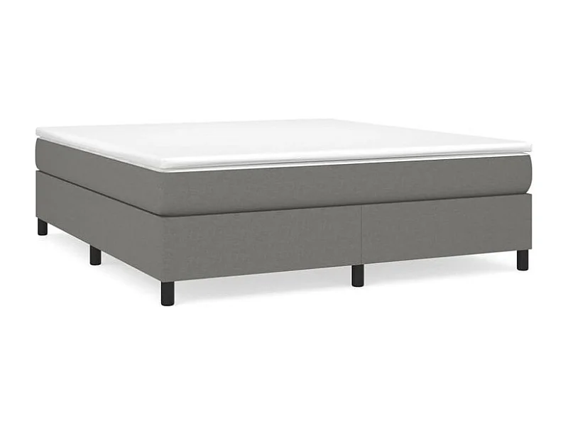 Sommier à lattes de lit avec matelas Gris foncé 180x200 Tissu