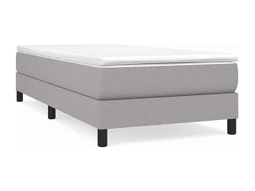 Sommier à lattes de lit avec matelas Gris clair 100x200 Tissu