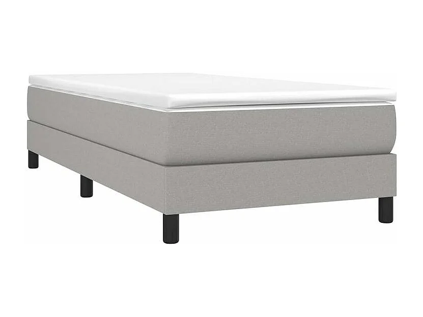 Sommier à lattes de lit avec matelas Gris clair 100x200 Tissu
