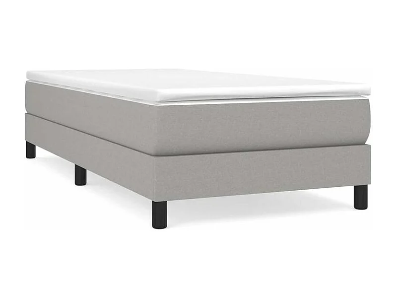 Sommier à lattes de lit avec matelas Gris clair 100x200 Tissu