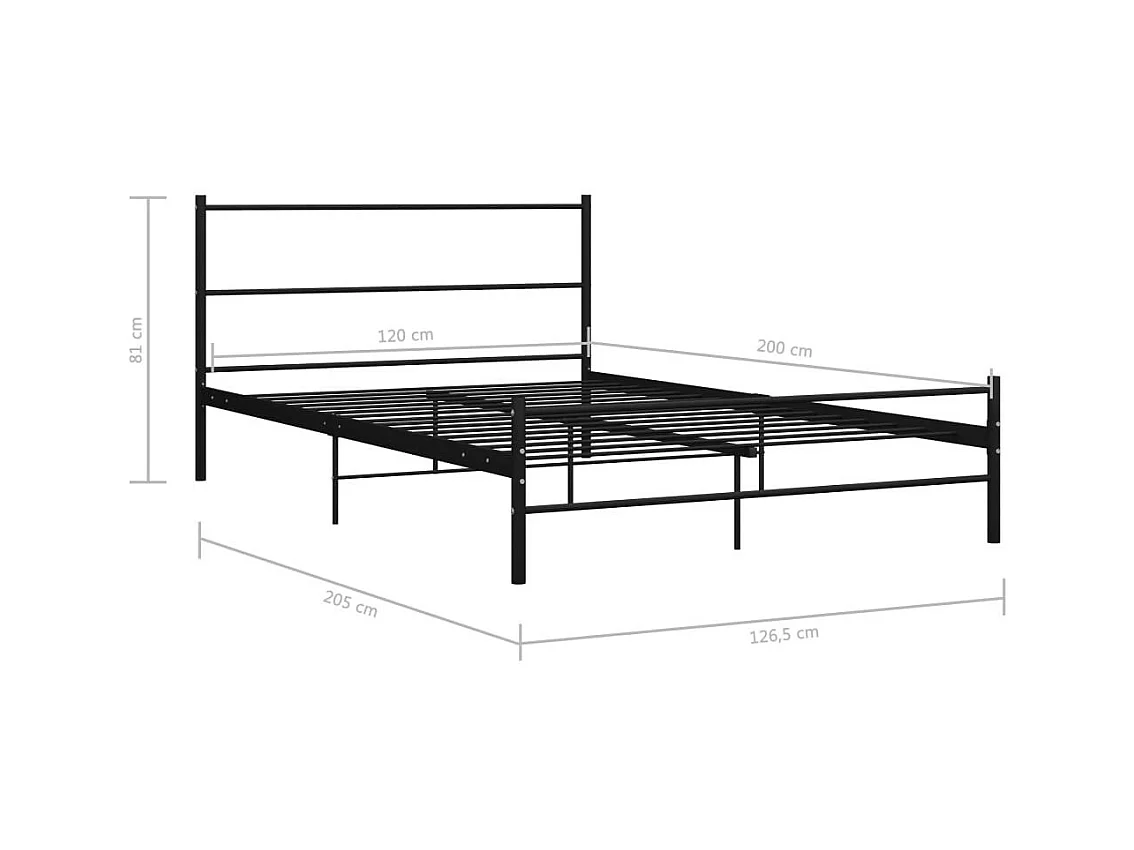 Lit Noir Métal 120x200 8