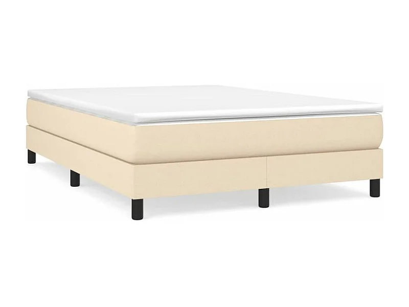 Sommier à lattes de lit avec matelas Crème 160x200 Tissu