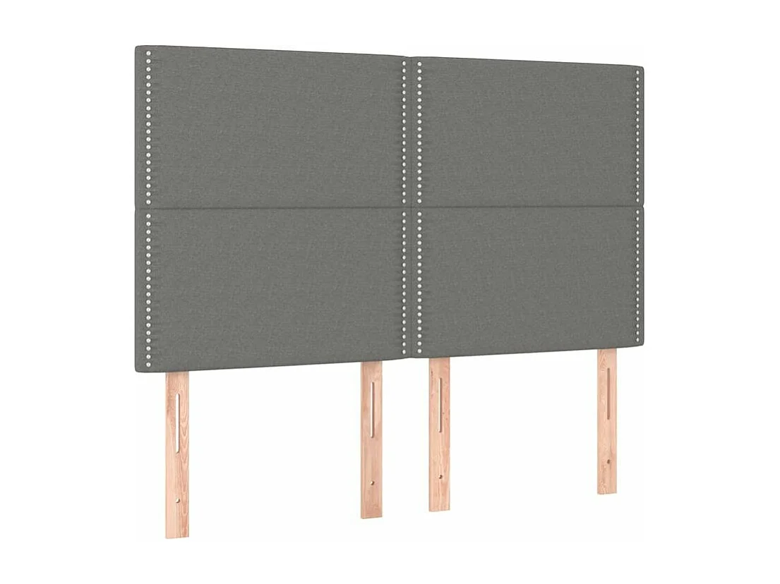 Sommier à lattes de lit avec matelas Gris foncé 140x190 Tissu