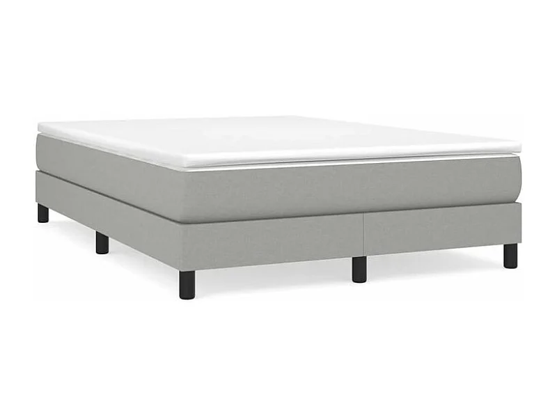 Sommier à lattes de lit avec matelas Gris clair 140x190 Tissu