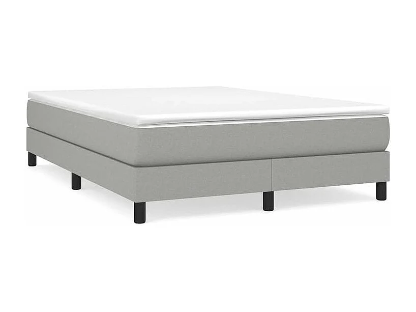 Sommier à lattes de lit avec matelas Gris clair 140x190 Tissu