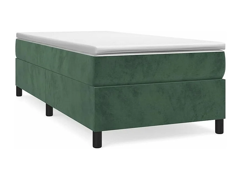 Sommier à lattes de lit avec matelas Vert foncé 90x190